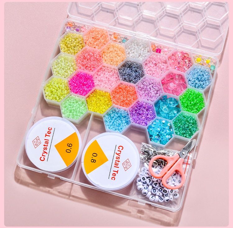 Glow in the Dark Bead Set DIY Kit with Wire and Accessories, Multicolor V1237-ZY-506-0090
