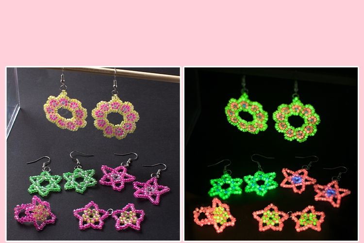 Glow in the Dark Bead Set DIY Kit with Wire and Accessories, Multicolor V1237-ZY-506-0090