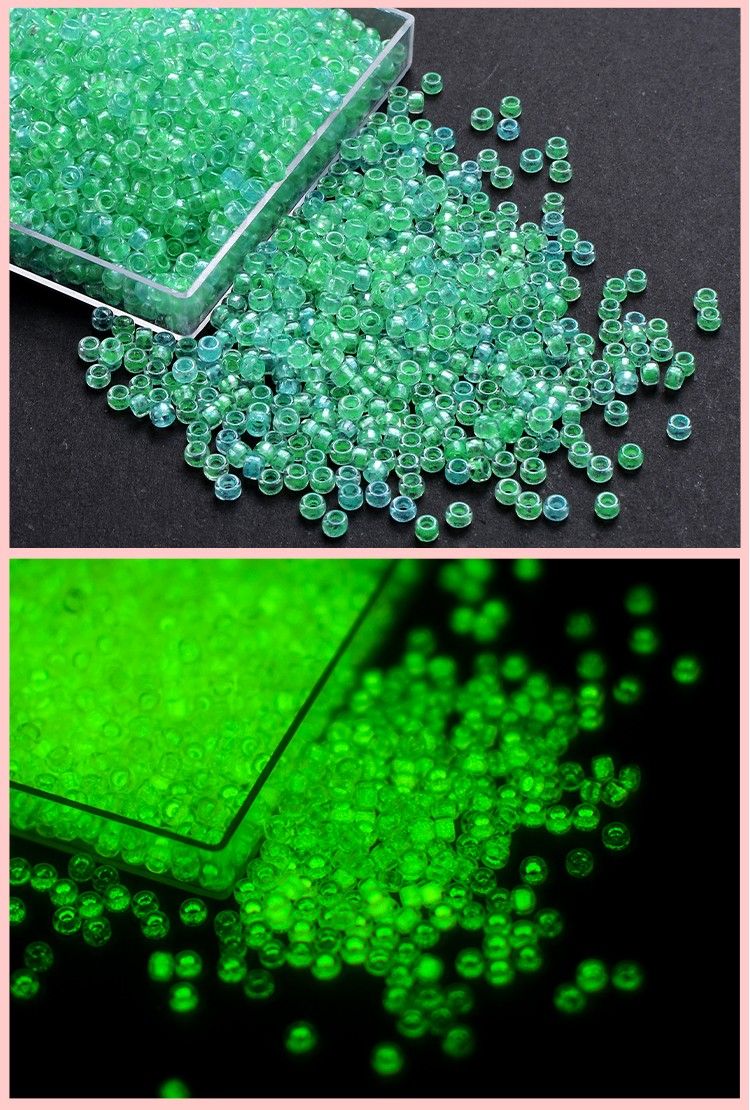 Glow in the Dark Bead Set DIY Kit with Wire and Accessories, Multicolor V1237-ZY-506-0090