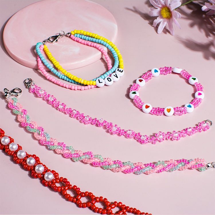 Glow in the Dark Bead Set DIY Kit with Wire and Accessories, Multicolor V1237-ZY-506-0090