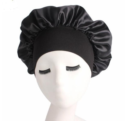 Satin Sleep Cap Black, One Size V1237-ZY-506-0092