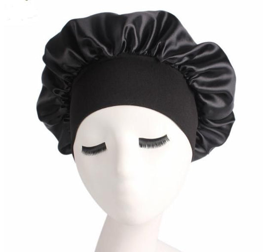 Satin Sleep Cap Black, One Size V1237-ZY-506-0092