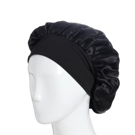 Satin Sleep Cap Black, One Size V1237-ZY-506-0092