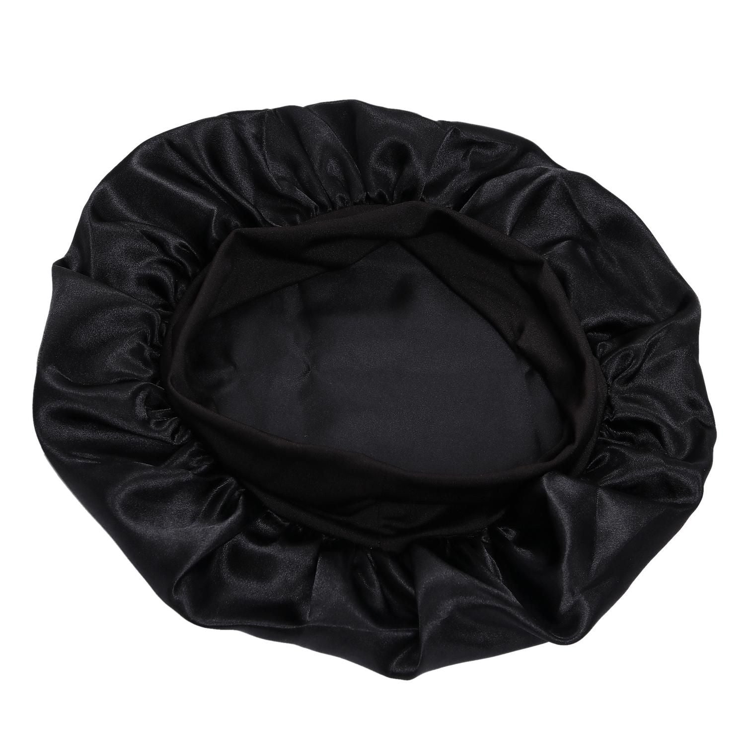 Satin Sleep Cap Black, One Size V1237-ZY-506-0092