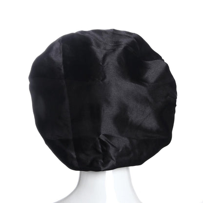 Satin Sleep Cap Black, One Size V1237-ZY-506-0092