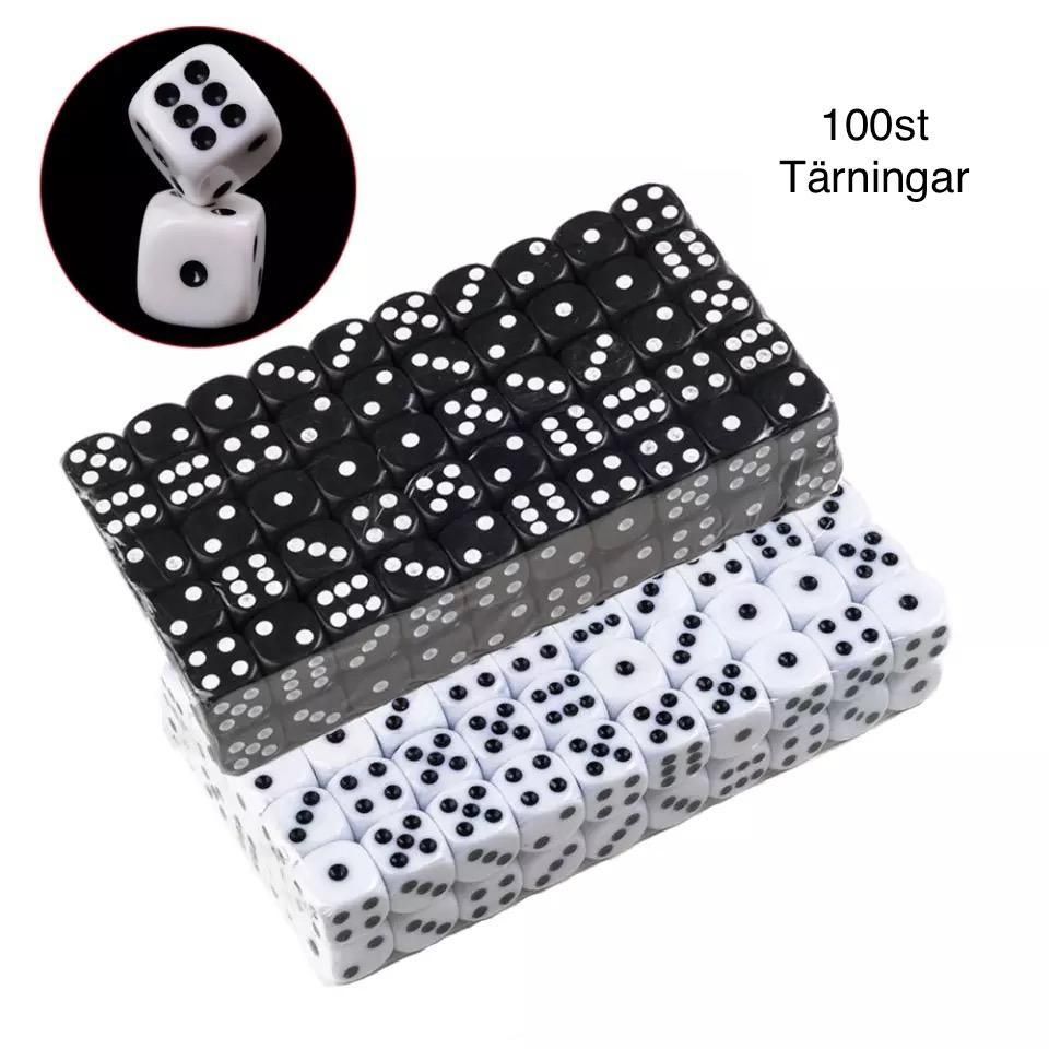 100-pack Black Dice, Six-sided for Party Games Puzzles V1237-ZY-506-0093
