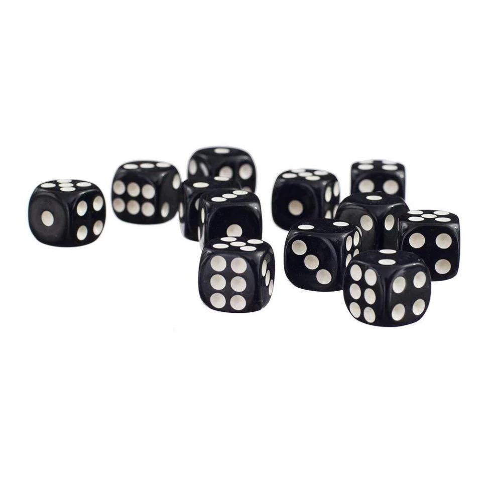 100-pack Black Dice, Six-sided for Party Games Puzzles V1237-ZY-506-0093