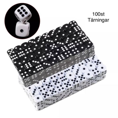 100-Pack White Six-Sided Dice for Party Game Puzzle V1237-ZY-506-0094