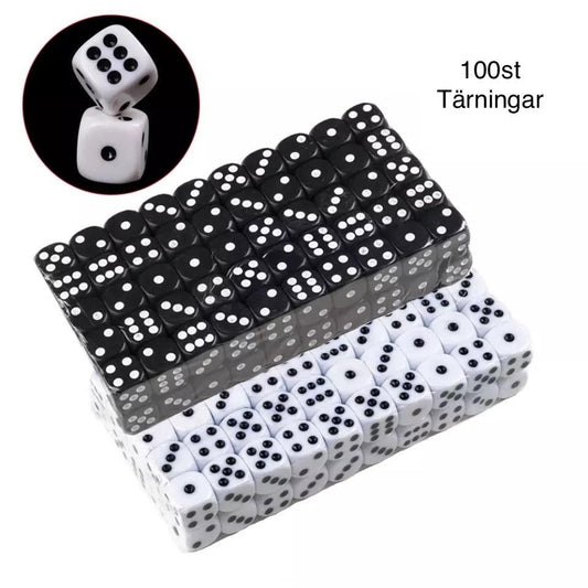 100-Pack White Six-Sided Dice for Party Game Puzzle V1237-ZY-506-0094