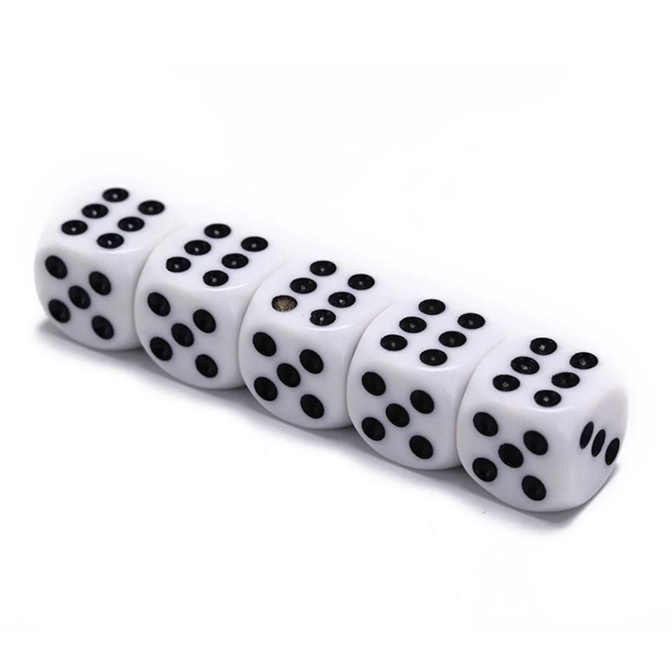 100-Pack White Six-Sided Dice for Party Game Puzzle V1237-ZY-506-0094