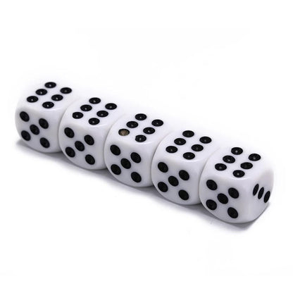 100-Pack White Six-Sided Dice for Party Game Puzzle V1237-ZY-506-0094