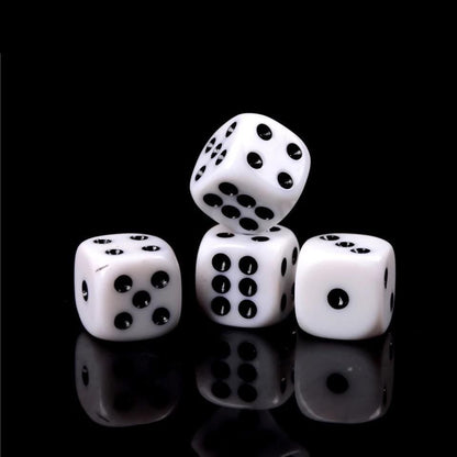100-Pack White Six-Sided Dice for Party Game Puzzle V1237-ZY-506-0094