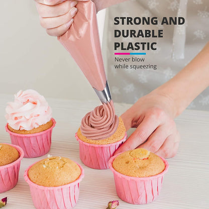 100pcs Large Disposable Piping Bags for Cake Decorating, Transparent V1237-ZY-506-0095