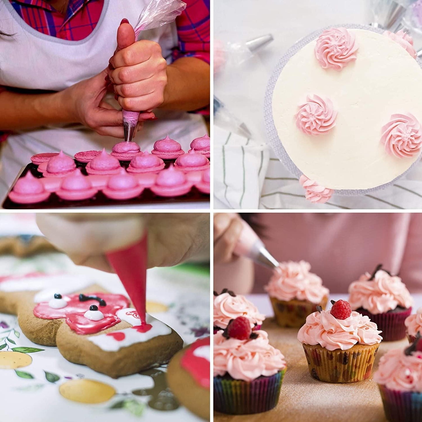 100pcs Large Disposable Piping Bags for Cake Decorating, Transparent V1237-ZY-506-0095