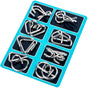 Blue Metal Puzzle Brain Teaser for Brain Training V1237-ZY-506-0096