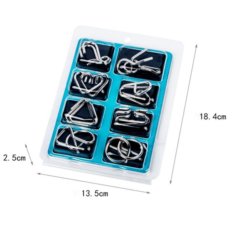 Blue Metal Puzzle Brain Teaser for Brain Training V1237-ZY-506-0096
