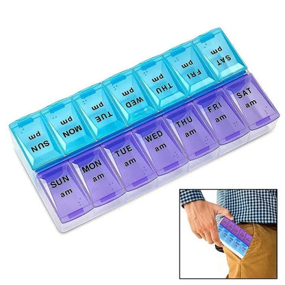 14 Compartment Medical Tablet Case, Multicolor Dosette L V1237-ZY-506-0101