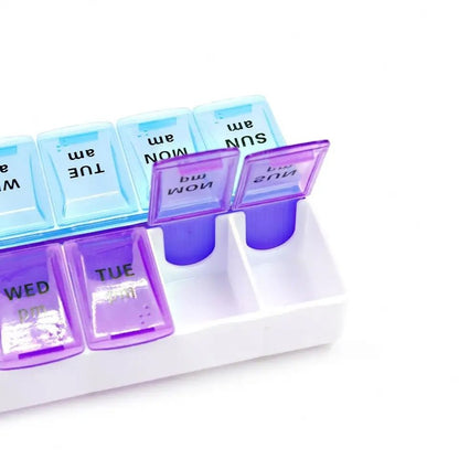 14 Compartment Medical Tablet Case, Multicolor Dosette L V1237-ZY-506-0101