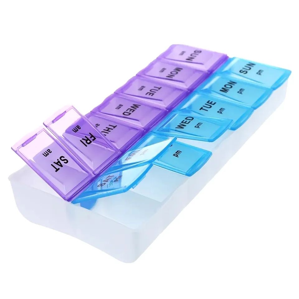 14 Compartment Medical Tablet Case, Multicolor Dosette L V1237-ZY-506-0101