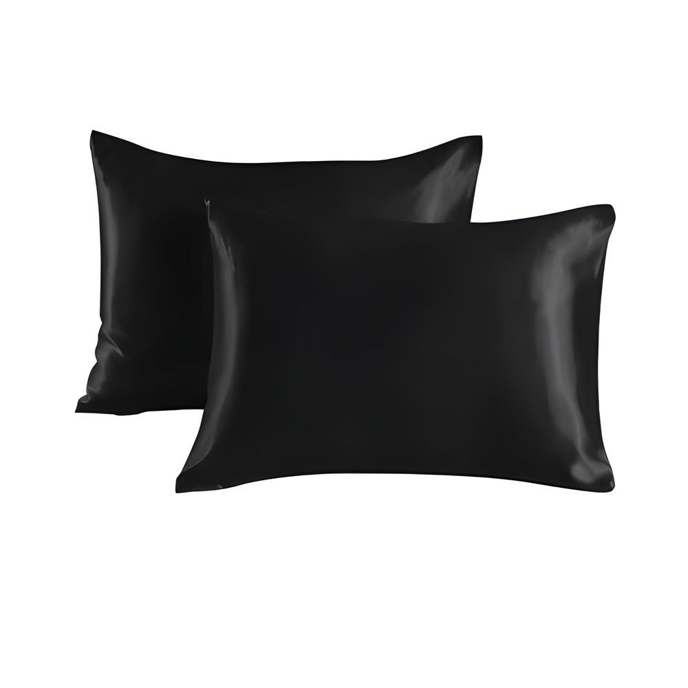 2-Pack Satin Pillowcase, 50 x 66cm, Black V1237-ZY-506-0105