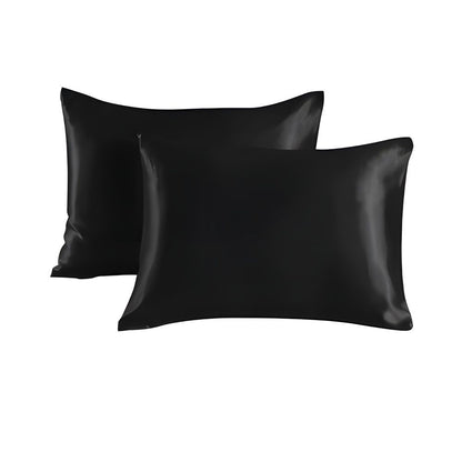 2-Pack Satin Pillowcase, 50 x 66cm, Black V1237-ZY-506-0105