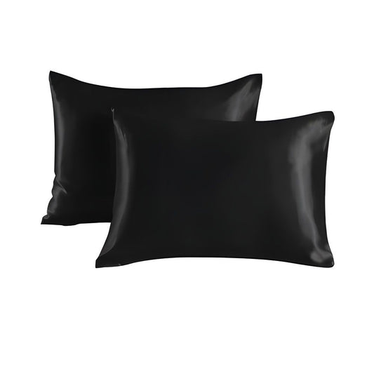 2-Pack Satin Pillowcase, 50 x 66cm, Black V1237-ZY-506-0105