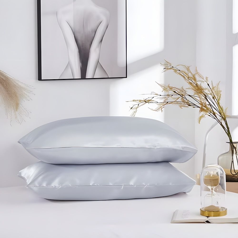 Satin pillowcase 2-pack light gray, 50 x 66cm V1237-ZY-506-0107