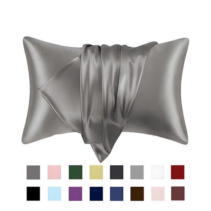 2-Pack Satin Pillowcase, Dark Gray, 50 x 66cm V1237-ZY-506-0112