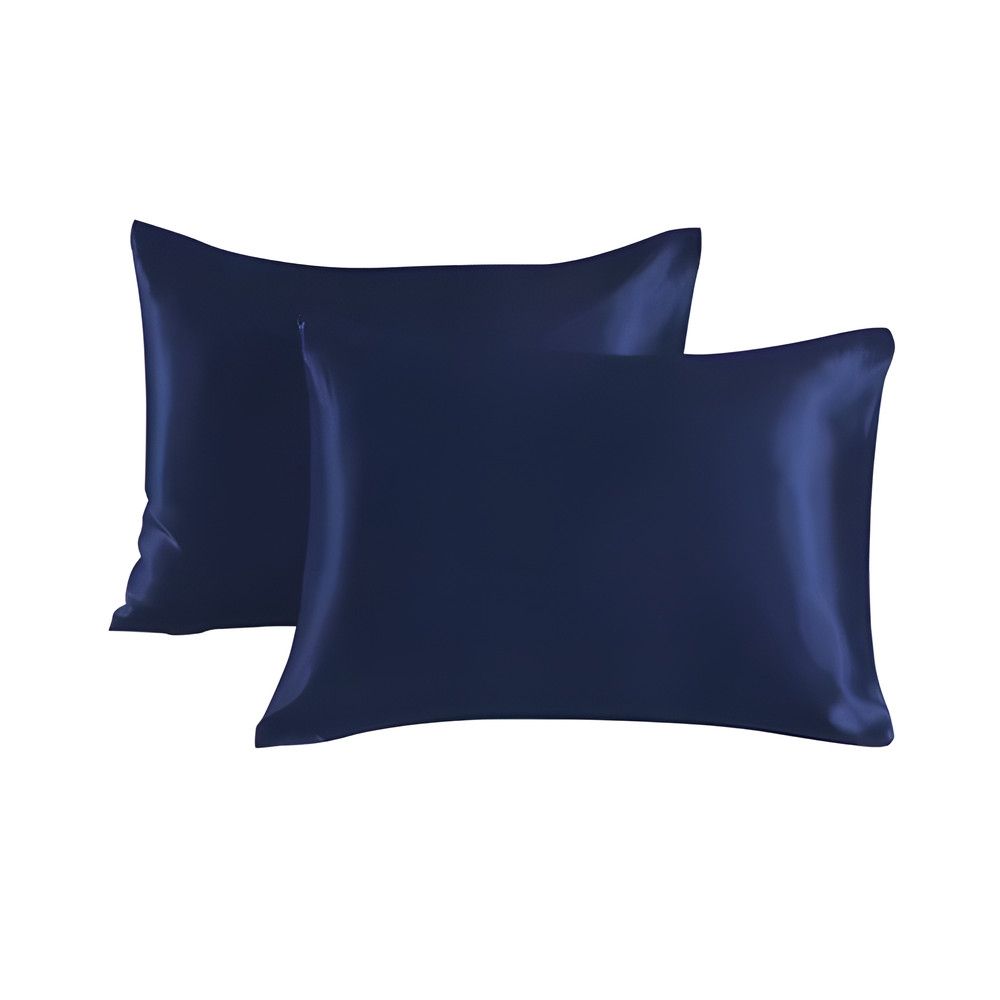 Satin pillowcase 2-pack, 50 x 66cm, dark blue V1237-ZY-506-0113