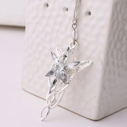 Evenstar Lord of the Rings Silver Plated Necklace, Arwen V1237-ZY-506-0115