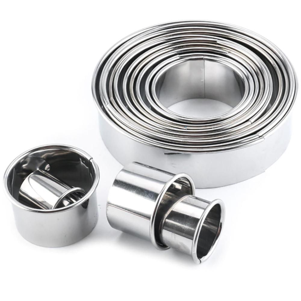 14pcs Round Cookie Cutters, Silver V1237-ZY-506-0116