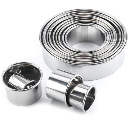 14pcs Round Cookie Cutters, Silver V1237-ZY-506-0116