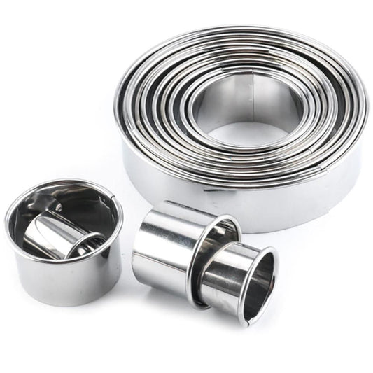 14pcs Round Cookie Cutters, Silver V1237-ZY-506-0116