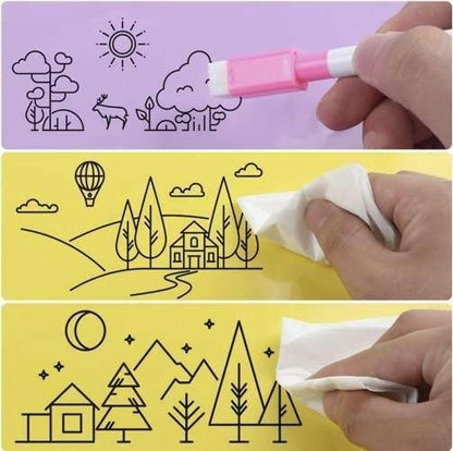 12-Pack Whiteboard Pens with Eraser and Magnet, MultiColor V1237-ZY-506-0120