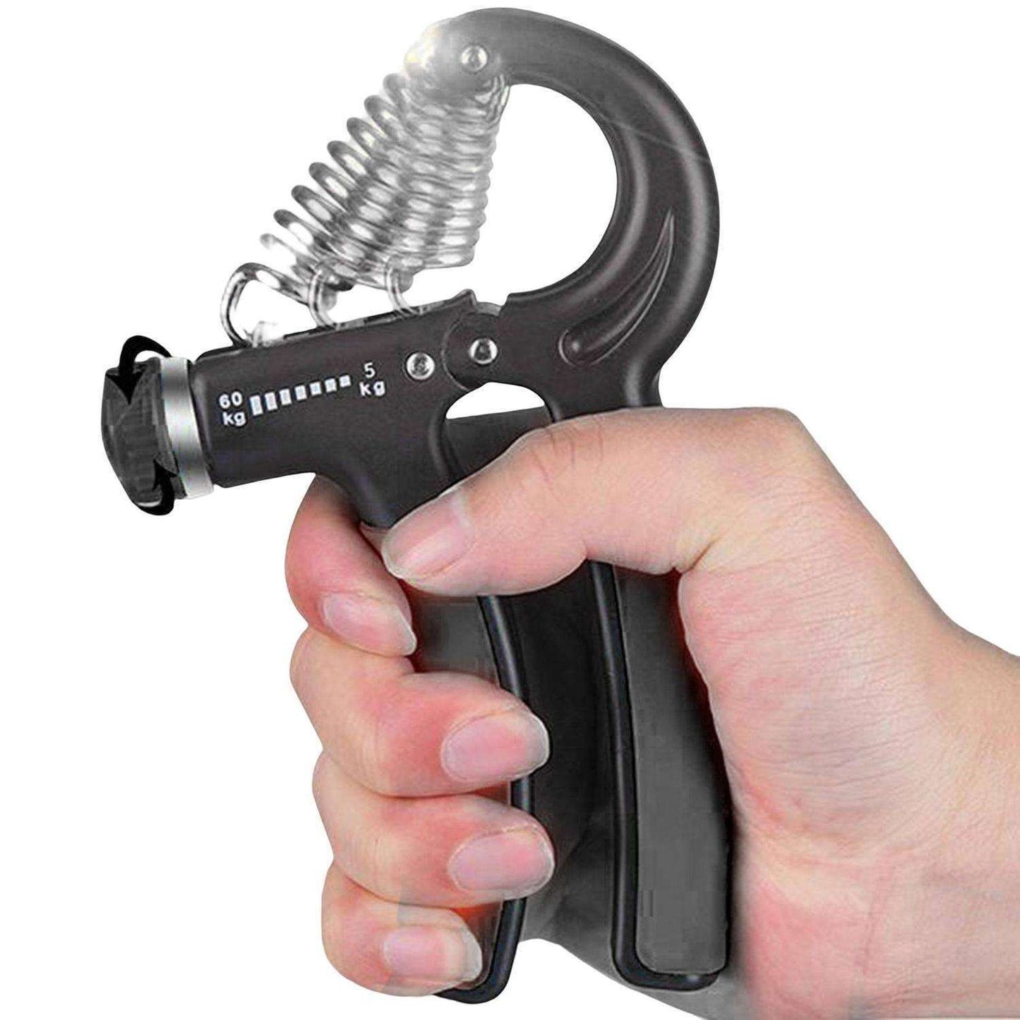 5-60kg Adjustable Hand Grip Strength Trainer, Black V1237-ZY-506-0121