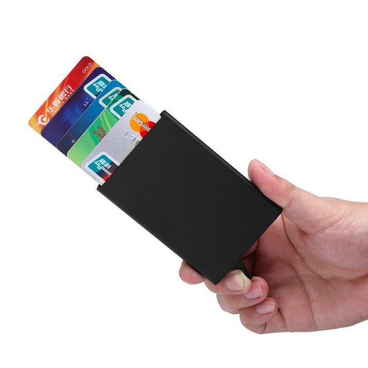 Aluminum Pop-Up Card Holder RFID-Safe Black Case V1237-ZY-506-0123