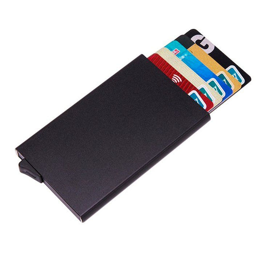 Aluminum Pop-Up Card Holder RFID-Safe Black Case V1237-ZY-506-0123