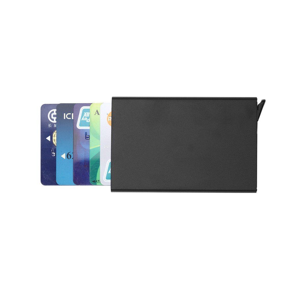 Aluminum Pop-Up Card Holder RFID-Safe Black Case V1237-ZY-506-0123