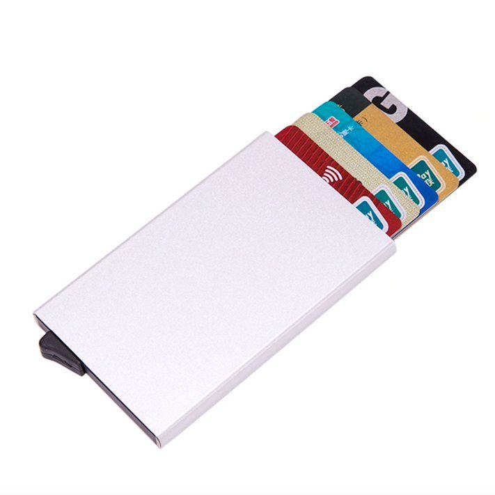 Aluminum Pop-Up Card Holder RFID-Safe Black Case V1237-ZY-506-0123