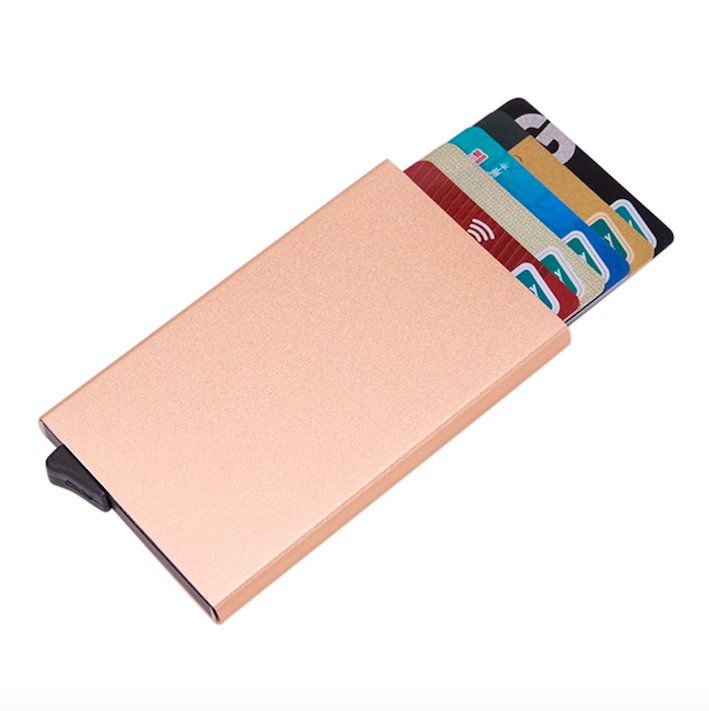 Aluminum Pop-Up Card Holder RFID-Safe Black Case V1237-ZY-506-0123