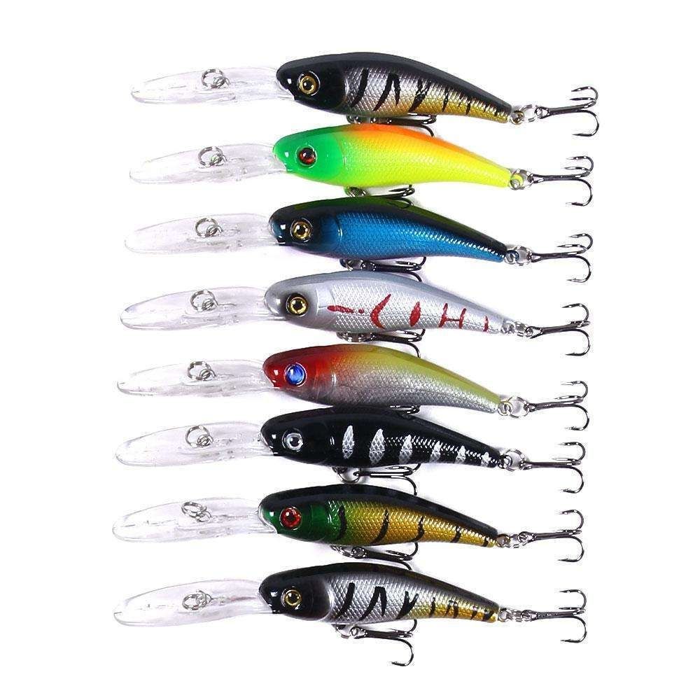 43-Pack Fishing Lure Wobbler Minnow Mixed Color V1237-ZY-506-0125