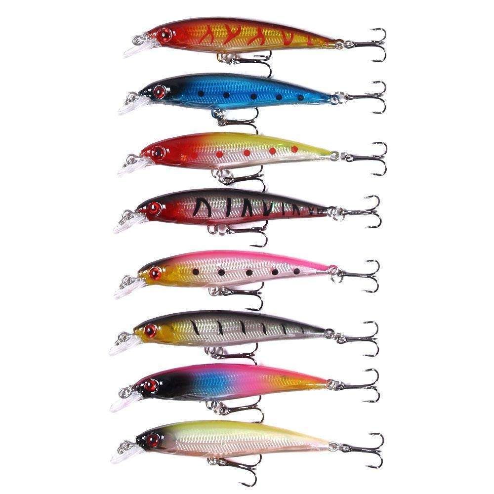 43-Pack Fishing Lure Wobbler Minnow Mixed Color V1237-ZY-506-0125