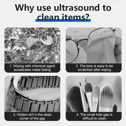 Ultrasonic cleaning glasses jewelry cleaner white, 42kHz V1237-ZY-506-0126