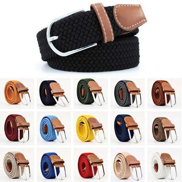 Canvas Fabric Belt W26-W36, Dark Pink Elastic Relax Belt V1237-ZY-506-0135