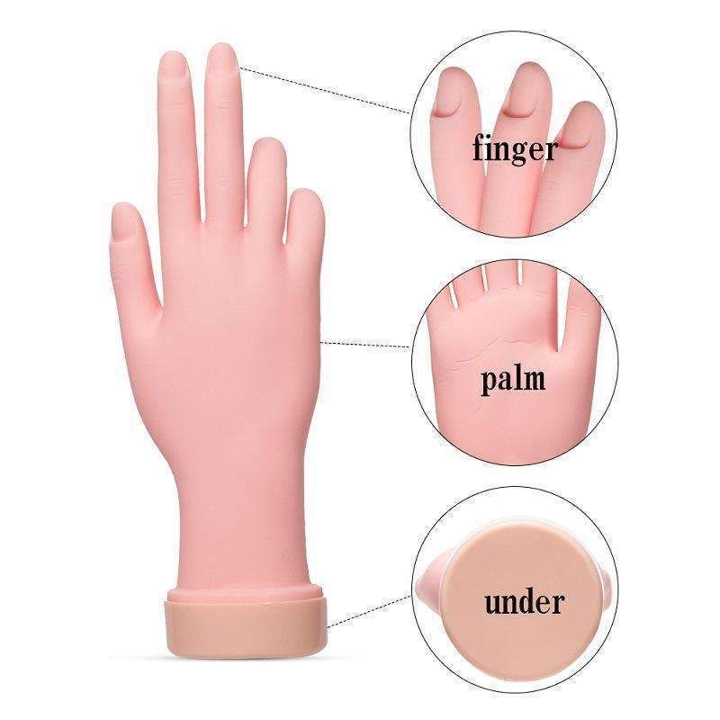 Silicone nail training hand fake hand for nail art, Beige V1237-ZY-506-0154