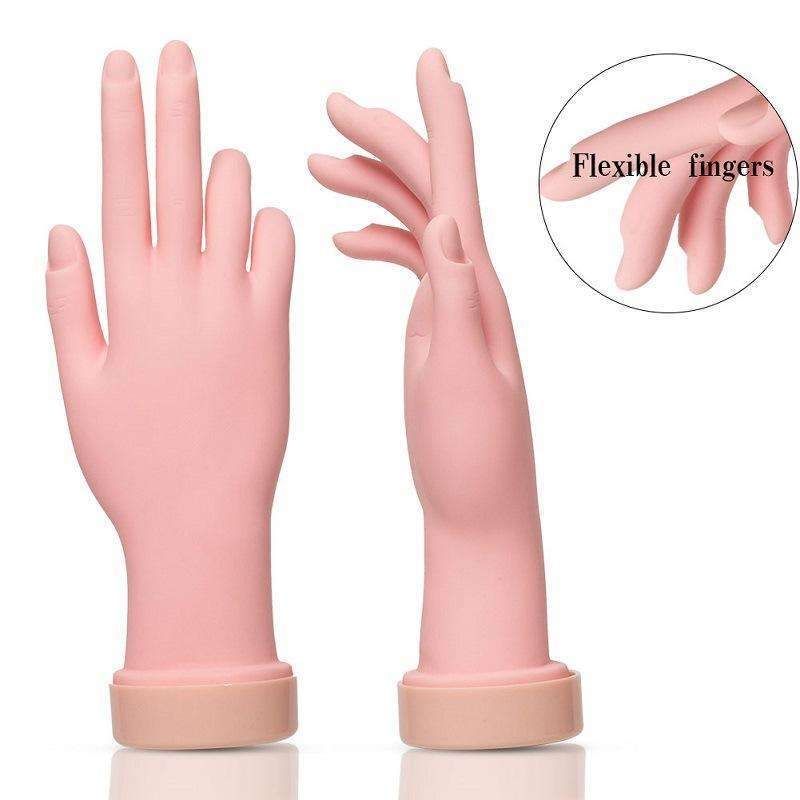 Silicone nail training hand fake hand for nail art, Beige V1237-ZY-506-0154