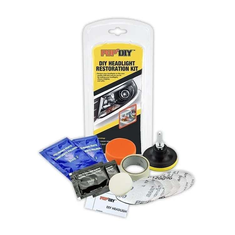 Headlight Polishing Kit MultiColor, Cleans Polishes Increases Clarity Safety V1237-ZY-506-0156