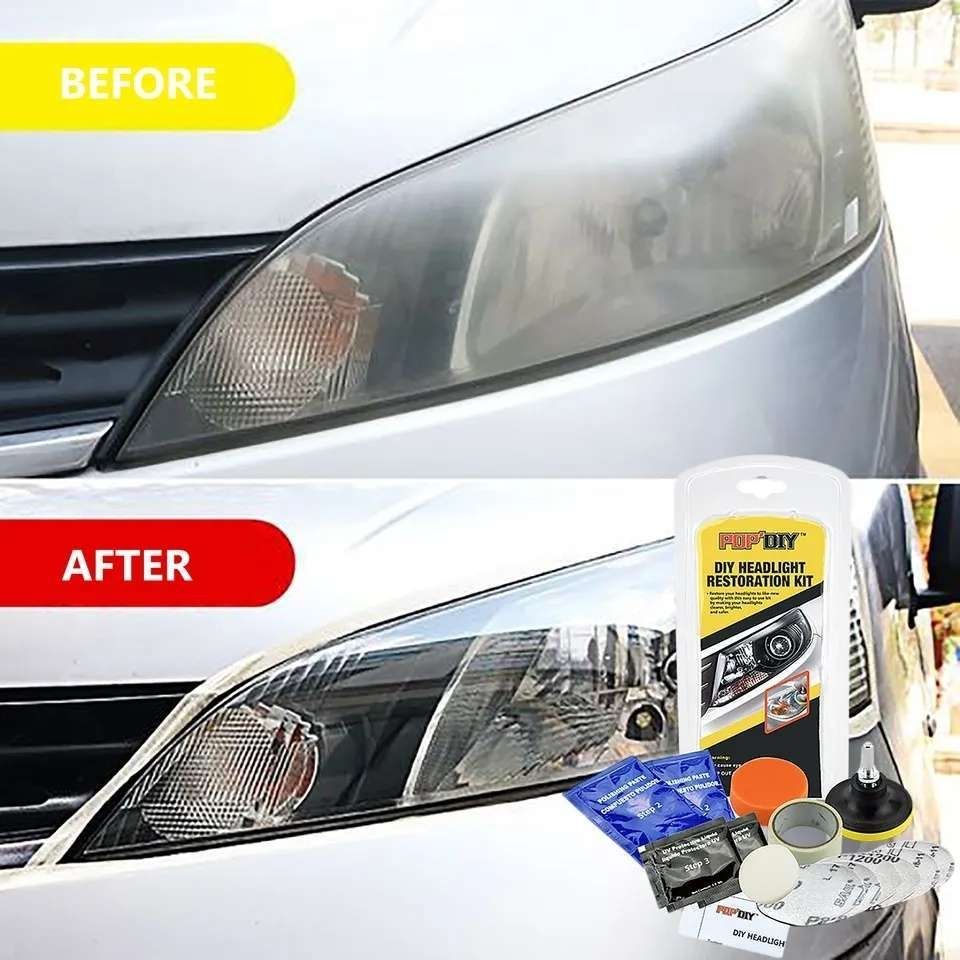 Headlight Polishing Kit MultiColor, Cleans Polishes Increases Clarity Safety V1237-ZY-506-0156