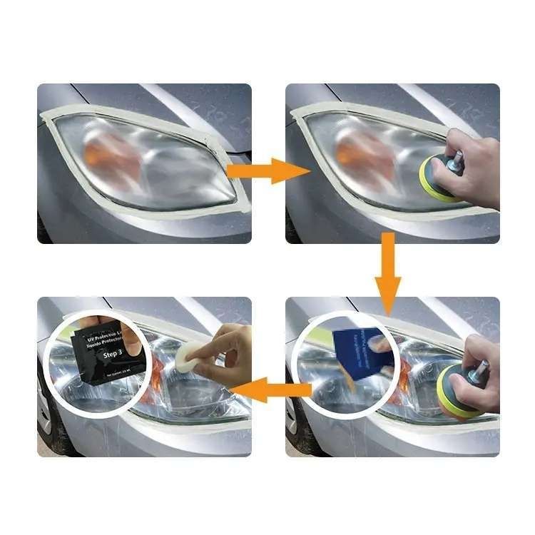 Headlight Polishing Kit MultiColor, Cleans Polishes Increases Clarity Safety V1237-ZY-506-0156