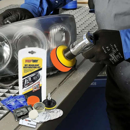 Headlight Polishing Kit MultiColor, Cleans Polishes Increases Clarity Safety V1237-ZY-506-0156